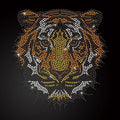 Trending Products 2023 New Arrivals Rhinestone Tiger Template Heat Transfer Iron on Rhinestone Designs
