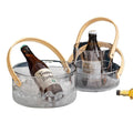 Portable Handle High Borosilicate Glass Fruit Basket Living Room Fruit Snack Bucket Storage Larger Glass Plates