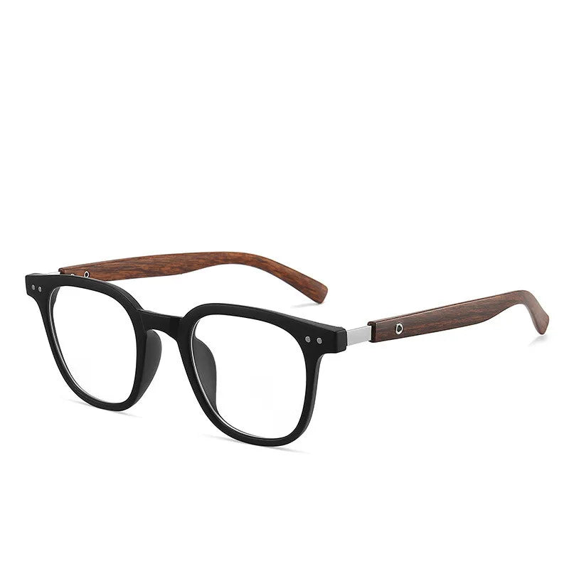 High End Wood Grain Stripes Rectangle Frame Private Label Anti-blue Light Glasses Lens Retro Eyeglasses