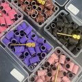 50Pcs Nail Polishing Sand Color Sandpaper Brown Green Purple Powder Black White Professional Nail Sanding Machine