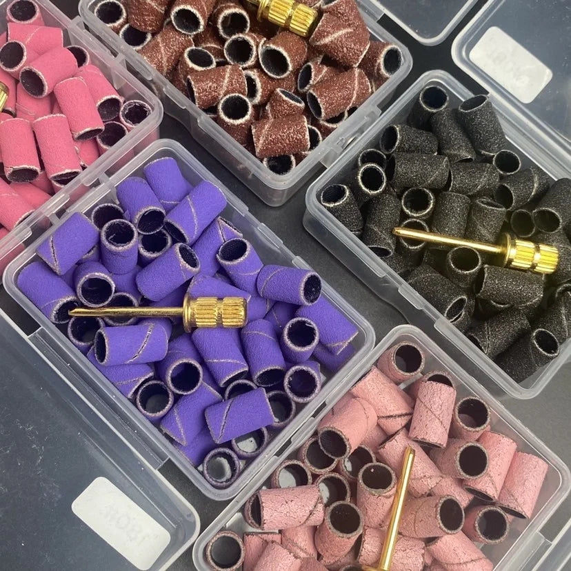 50Pcs Nail Polishing Sand Color Sandpaper Brown Green Purple Powder Black White Professional Nail Sanding Machine