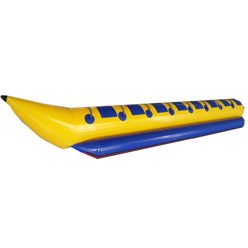 Portable PVC Inflatable Rigid Banana Boat 3-Chamber 6 Persons Durable 3-Year Warranty Includes Pump & Repair Kit