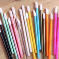 50pcs/bag 10 Colors Hollow Handle Disposable Lip Brushes Lip Eye Make up Brush Cosmetics Beauty Tools