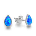 Lead and Nickel Free Sterling Silver 925 Ethnic Tear Drop Earrings with Opal Stone and Diamond for Parties and Gifts
