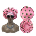 Custom Logo New Popular Double Layer Satin Hair Bonnet Pattern Satin Hair Bonnet With Long Band