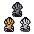 K9 Skeleton Crossing PVC Rubber Patches Tactical Service Dog Badge With Hook