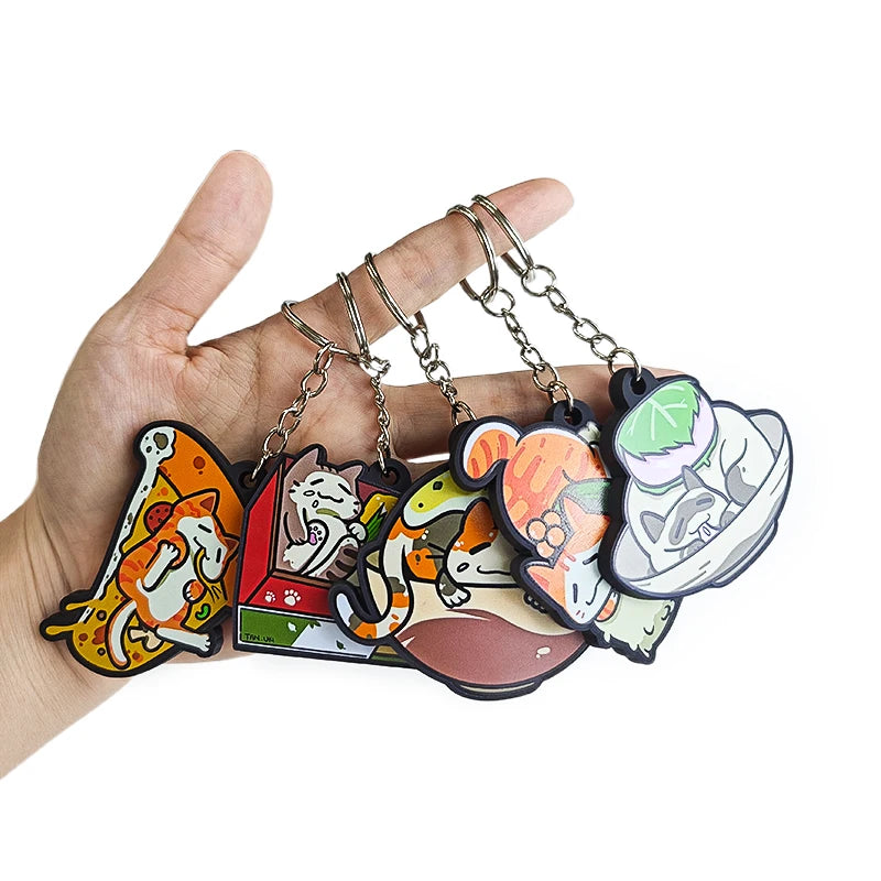 Promotional Toy Keychain PVC Cartoon 2D/3D Soft Rubber Keychains Silicone Keyring