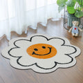 Smiley Face Rug Sunflower Rug Cute Bath Mat Bathroom Decoration Absorbent Bathtub Mat Super Soft and Fluffy Mat Machine Washable