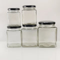 Cheap 200ml 280ml 380ml 500ml 730ml square Glass Jars Pickle Packing Jar Food Storage Chili Oil Jam Honey Jar with  Metal Lid