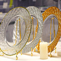 Wholesale13 Inch Wedding Decorative Round Glass Clear Chargers Plates with Gold Rim Silver Rose Rim for Event Dinner Plate