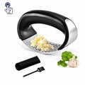 3pcs Multi-function Manual Presser Curved Garlic Squeezer Slicer Stainless Steel Garlic Presses Cooking Gadgets