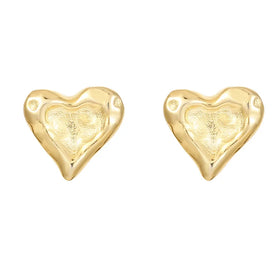 Fashion Minimalist Jewelry 925 Sterling Silver Stud Earrings Heart Irregular Gold Plated Stud Earrings for Women Valentine's Day