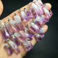 Hand Made Healing Crystal Stones Natural VareCruz Amethyst Sterling Silver 925 Pendant