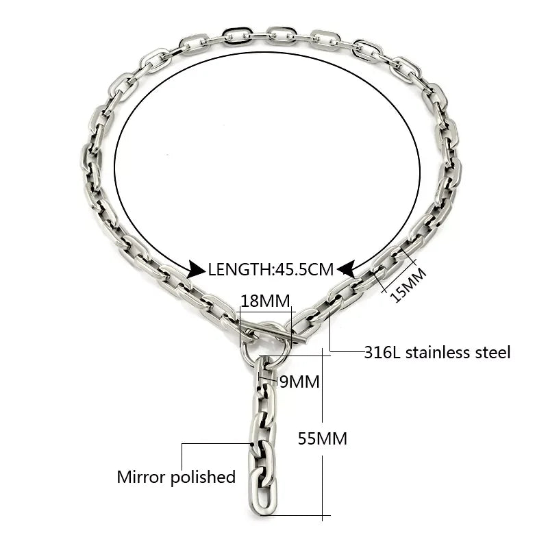 Classic Luxury T Toggle Clasp Big Chain Necklace Steel Big Charm Bracelet Jewelry Sliver Gold Necklace Bracelet Set