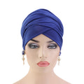 Wholesale Long Headscarf Headwrap Hijab Plain Turbans for African Ladies Instant Microfiber Hair Towel Cotton Turban