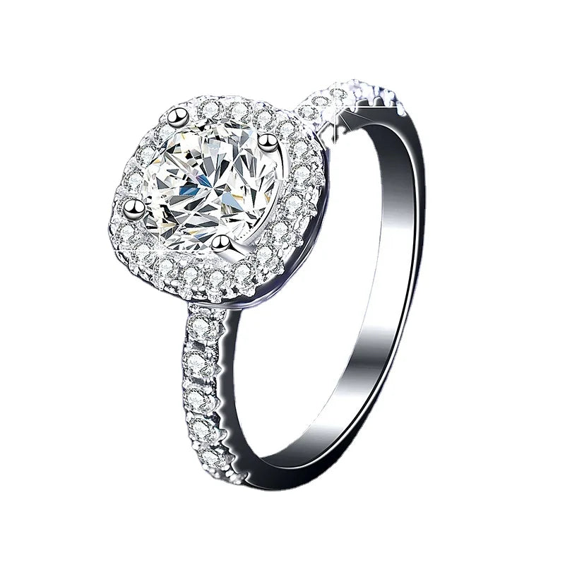 Factory 1ct 2ct 3ct White Color Moissanite Gemtones VVS Engagement Wedding Ring Moissanite Low Price