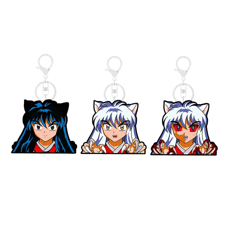 New Product Anime Dynamic Keyring Lenticular Manga Inuyasha 3D Motion Keychain