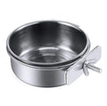 Parrot Feeding Cups Birds Food Dish Stainless Steel Parrot Feeders Water Cage Bowls With Clamp Holder for Cockatiel