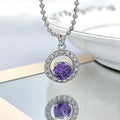 Wholesale 925 Silver Pendant Charm Purple Zircon Stone Pendants for Necklace Plata 925 Al Por Mayor