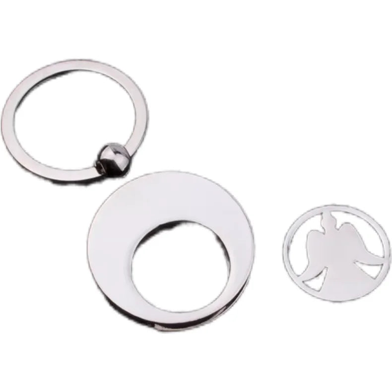 Factory Cheap Wholesale Creative Metal Keychain Rotating Angel Keychain Detachable Car Key Chain