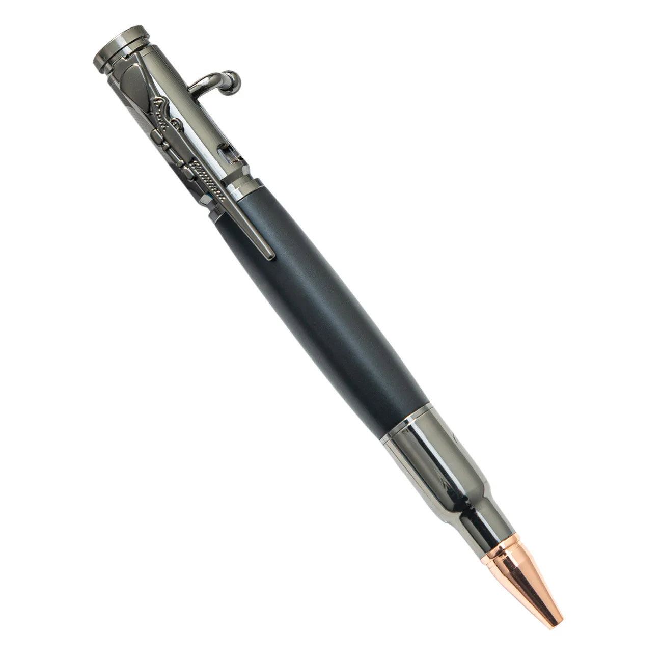Creative Bullet Shaped Styling Pen New Design Custom Logo Business Gift 1.0mm Metal Musket Rifle with Bolt Action and Clip