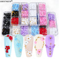 2025 Nail Art Flower Bead Pearl Design Kawaii 3D Charms Manicure Resin Nail Charms Acrylic Flowers Nail Art Charms