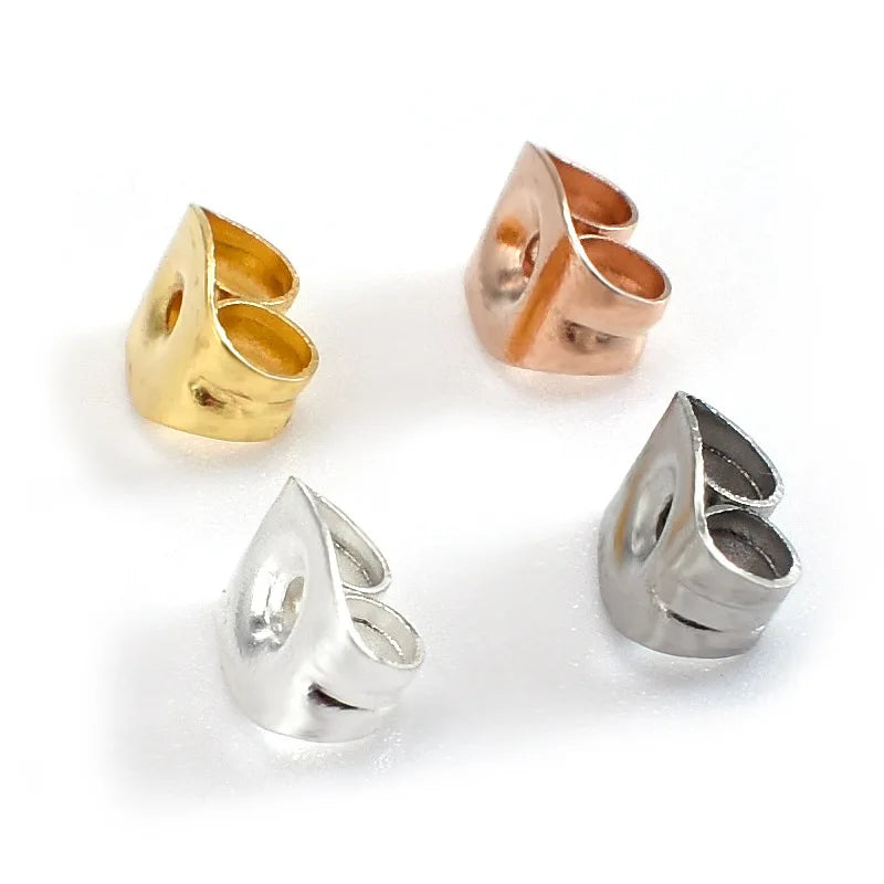 Findings Crafts Gold Silver Diy Jewelry Making Stainless Steel Earring Components Back Earrings Stopper and Accessories