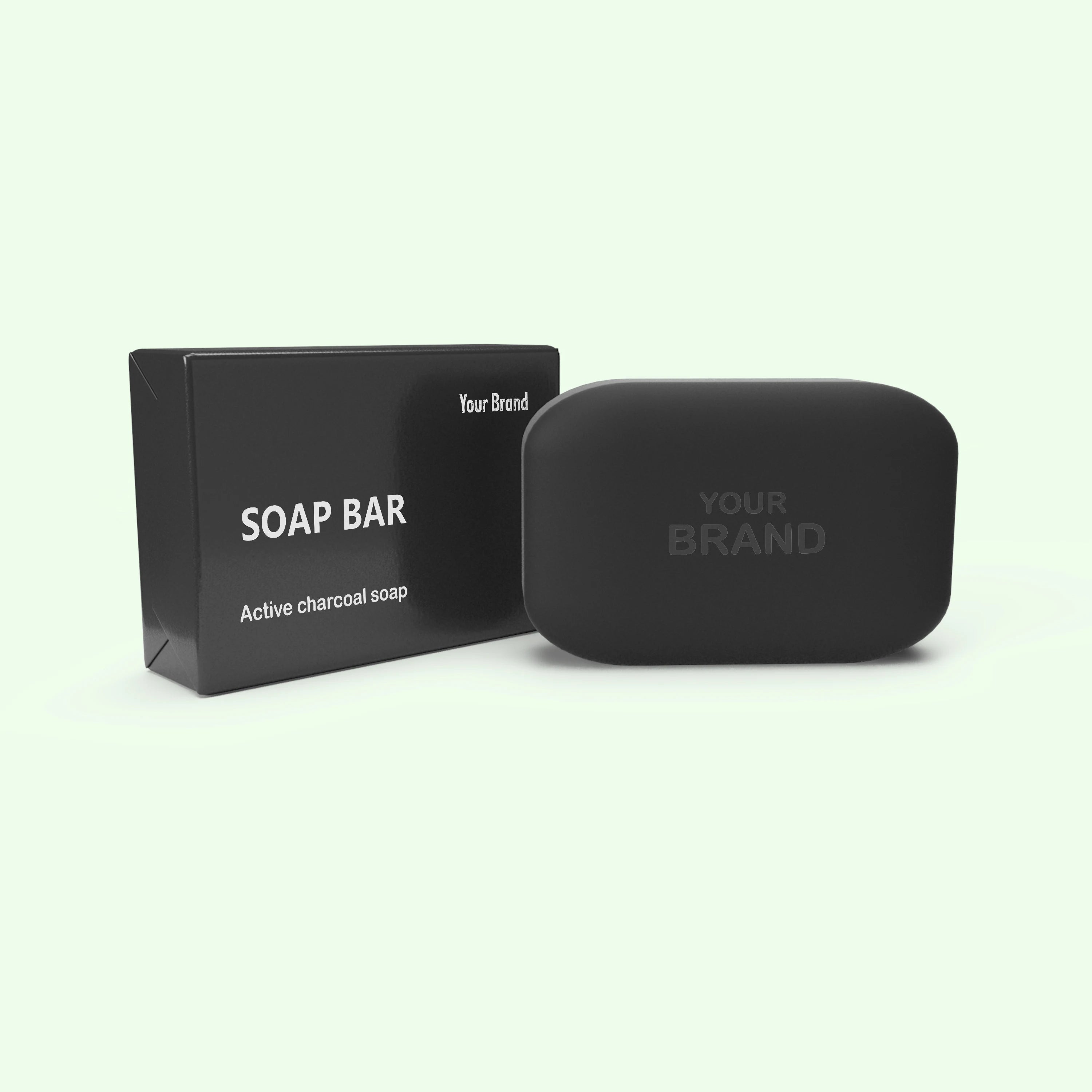 OEM ODM Private Label Natural Organic Herbal Charcoal Black Bath Soap Handmade Skin Whitening Moisturizing Hydrating Soap