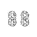 Fashion Women Number 8 Stud Earrings 925 Silver Earring Colorful Zircon
