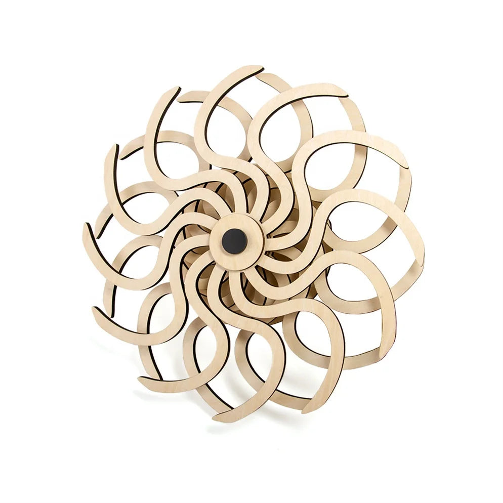 2024 Housewarming Gift Modern 3D Wood Windmill Art Wall Decor for Living Room