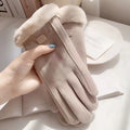 New Fashion Gloves Autumn Winter Cute Warm Mitts Full Finger Mittens Women Outdoor Sport Female Gloves Touch Screen