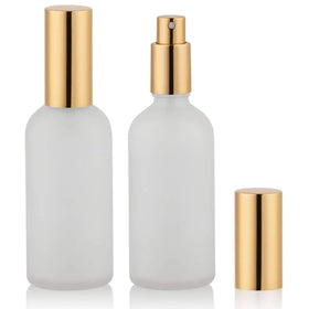 10ml 100ml Clear Frosted Refillable Luxury Screw Glass Spray Bottle with Gold Silver Atomizer for Perfume Toner Room Use