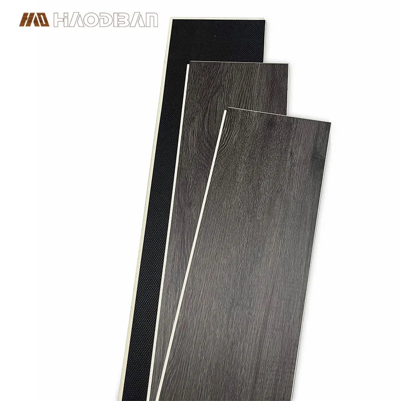 Black Wood Grain Plank Click SPC Tiles Flooring 3.5mm 4mm 5mm Rigid Core Vinyl SPC Flooring