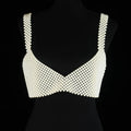 N-135 Wholesale Fashion Women Sexy Performance Body Jewelry Handmade Woven Pearl Bra Vest Body Chain