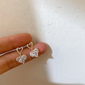 HOVANCI 3 Unique Design Fashion 18K Gold Plated Hearth Shape Zircon Diamond Earrings Jewelry 2021