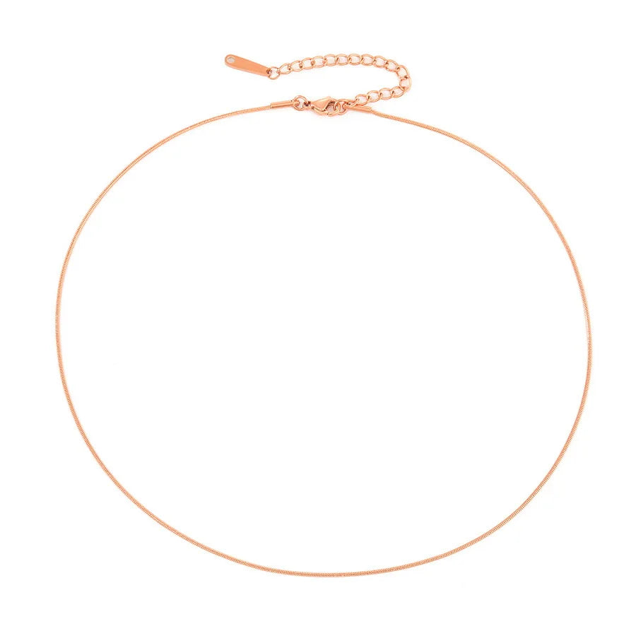 Classic 14K Gold Plated 316L Stainless Steel Snake Chain Choker Necklace 1.5mm Wide 50cm 70cm Lengths for Parties Weddings