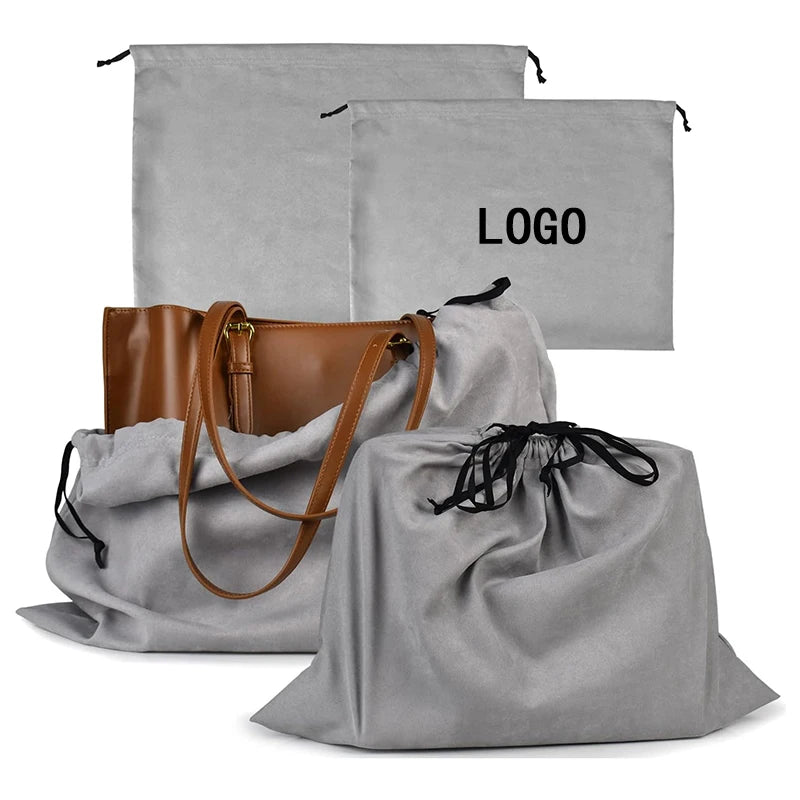 Flannel Dust Bags for Handbags Briefcase Backpacks Drawstring Suede Travel Storage Pouch
