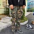 Men's Camo Cargo Flare Trousers Pants with Big Pocket Custom Label Streetwear Stock Waterproof Anti-Wrinkle Features Drop Ship MegaBDM