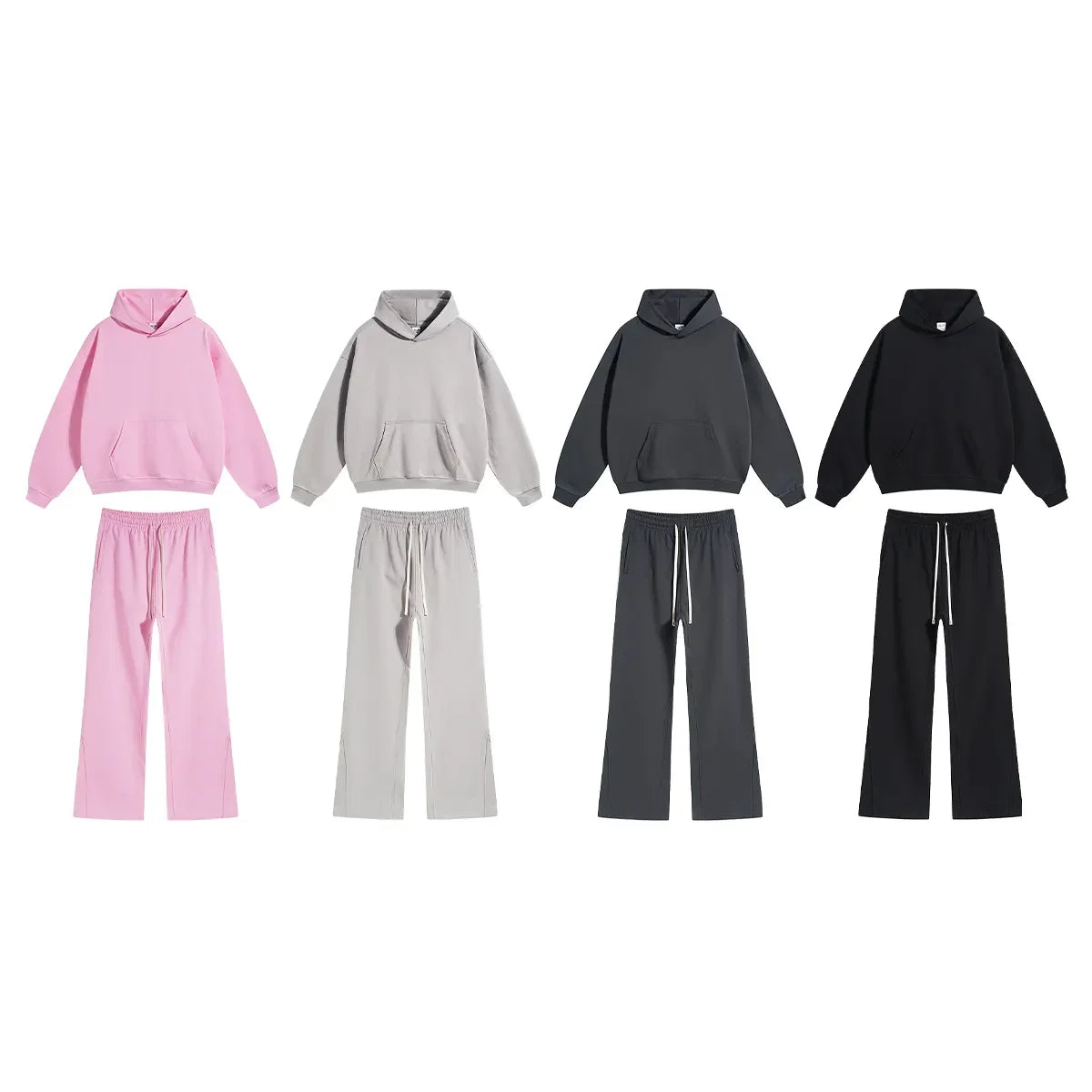 New Men Tracksuit High Quality Heavyweight Men's Two Piece Hoodie Sweatpants Set Wide Leg Jogger Pants Eco-Friendly Breathable