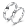 JQ56 925 Sterling Silver Sun Moon Couple Rings Open Adjustable Ring Each Other Lover Couple Friends Gift Wedding Jewelry Rings