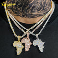 VVS Moissanite Hip Hop Jewelry baguette Diamond Africa Map Pendant 925 Sterling Silver Iced Out Jewelry Custom Made Map Pendants