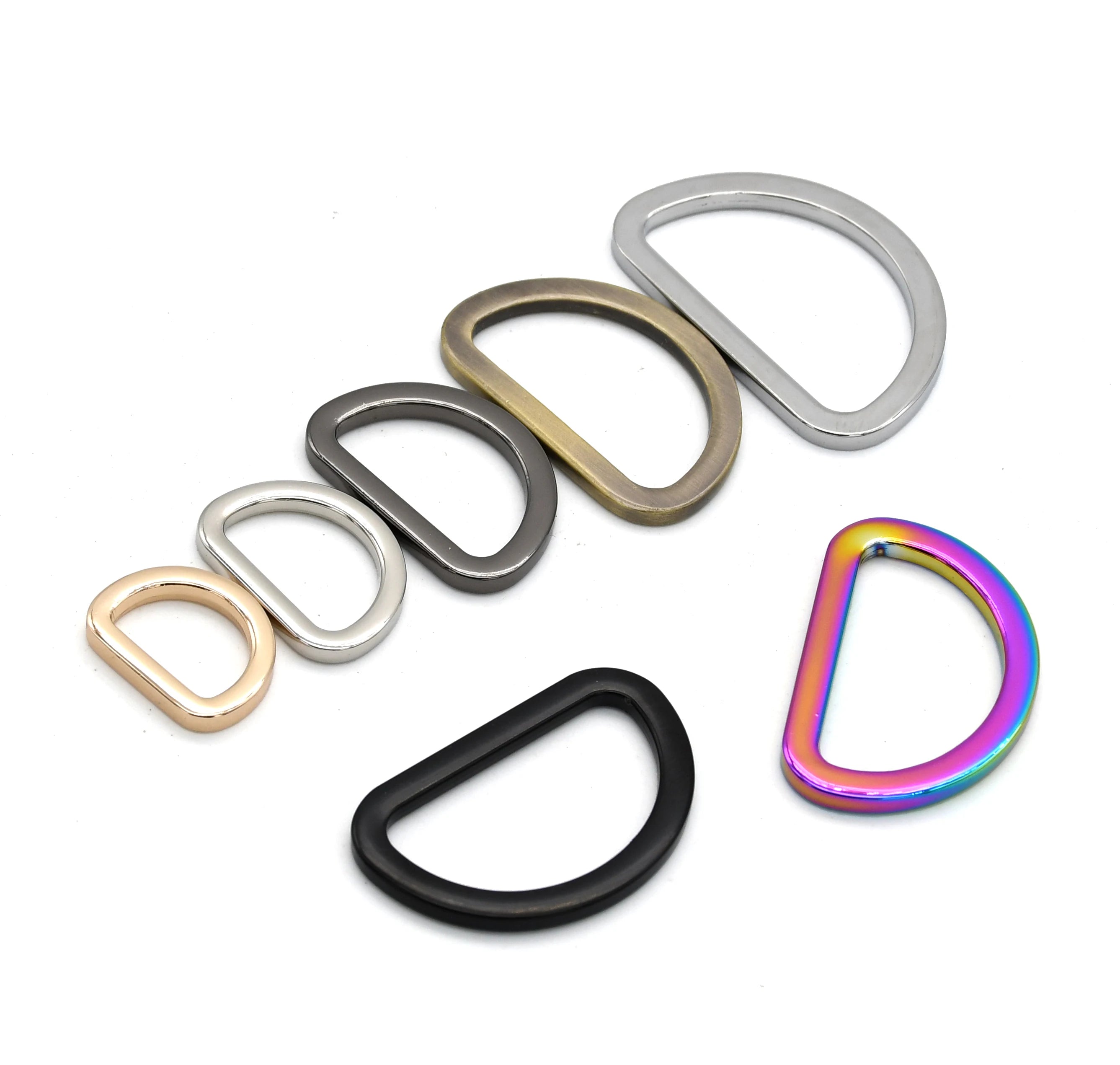 CLOXY Metal Bag Hardware Accessories 16-38mm Alloy D Rings Casting D Ring for Bag Webbing Strap Dog Collar Saddle Harness