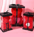 H05357  Valentine's Day Gift Teddy Rose Bear 25 cm Teddy Rose Bear Gift Box Foam Rose  Rose Flower Bear for Decoration