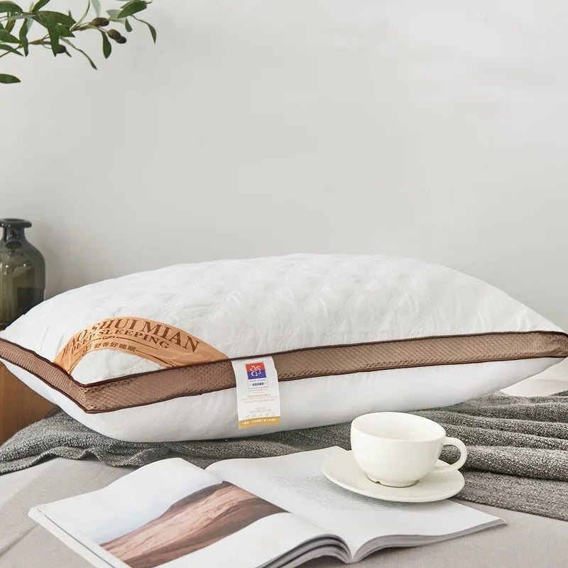 Super Soft Microfiber Hotel Bed Neck Pillow with 200TC Wholesale Quality Double Line Super Breathable for Bedroom