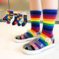 Wholesale Fashion Rainbow Striped Socks Girl Boy Children Colorful Cotton Crew Socks for Kids