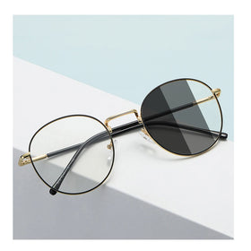 SPARLOO 2445 Round Metal Anti Blue Light Photochromic Lens Eyeglasses Frames