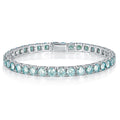 Bracelet 4mm Blue Moissanite Bracelet Classic Silver Women Tennis Chain Moissanite Jewelry Bracelet