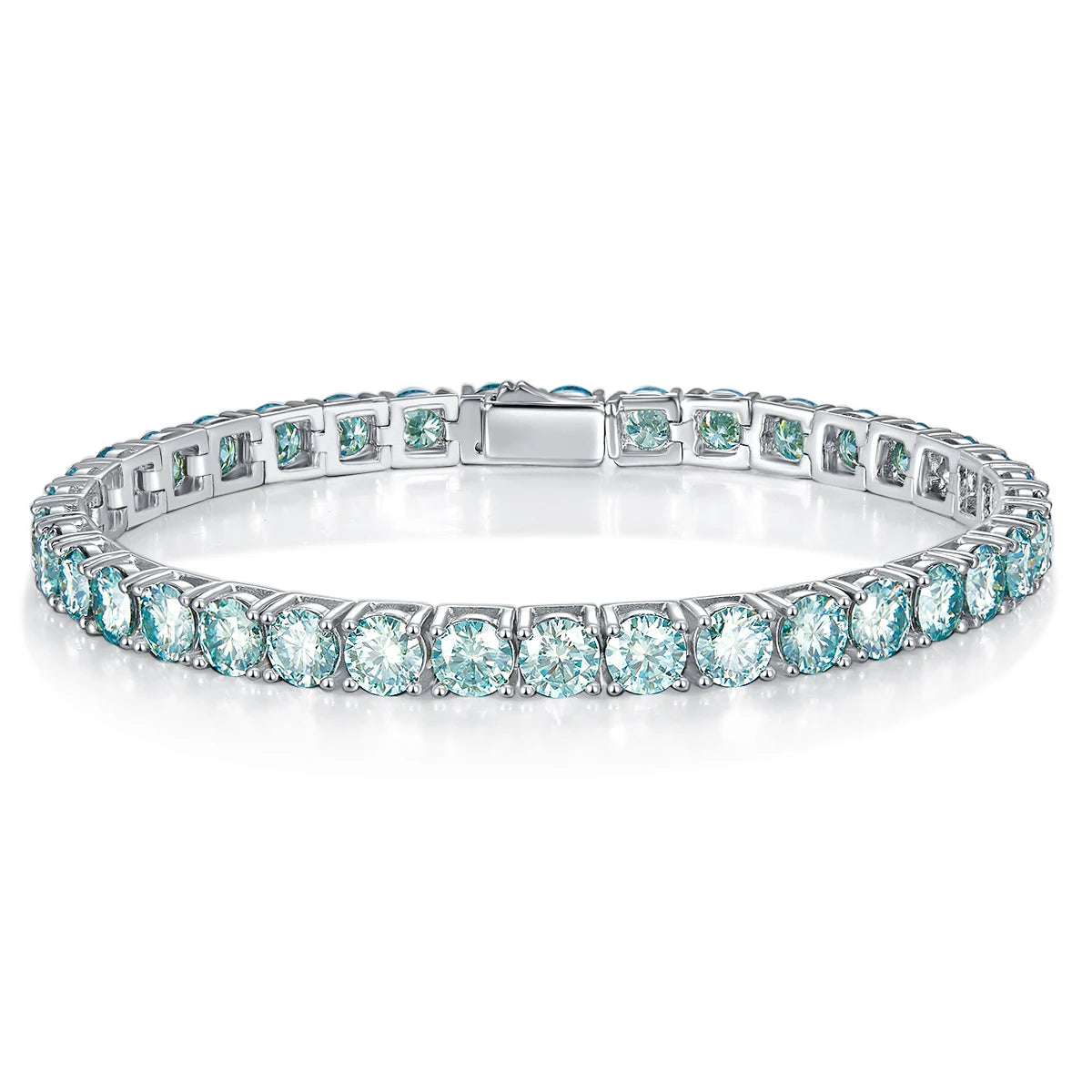 Bracelet 4mm Blue Moissanite Bracelet Classic Silver Women Tennis Chain Moissanite Jewelry Bracelet