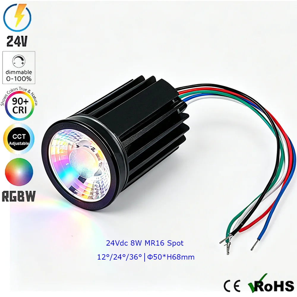 Benory 68MM Mr16 Module for KNX Loxone Smart Home PWM DALI Dimmable 8W Deep Tunable White 2000-6000K DC 24V CRI95 Mr16 Spot