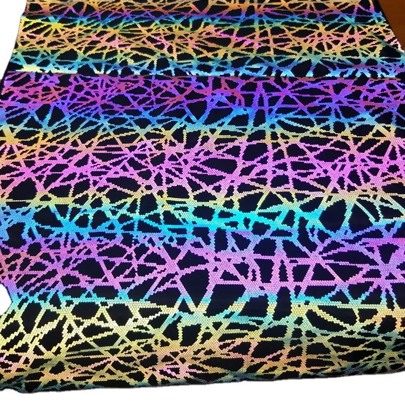 Direct Factory Reflective Fabric rainbow Iridescent Reflecting His Dark Materials for Hi Vis Fashion Wear Men's Vest